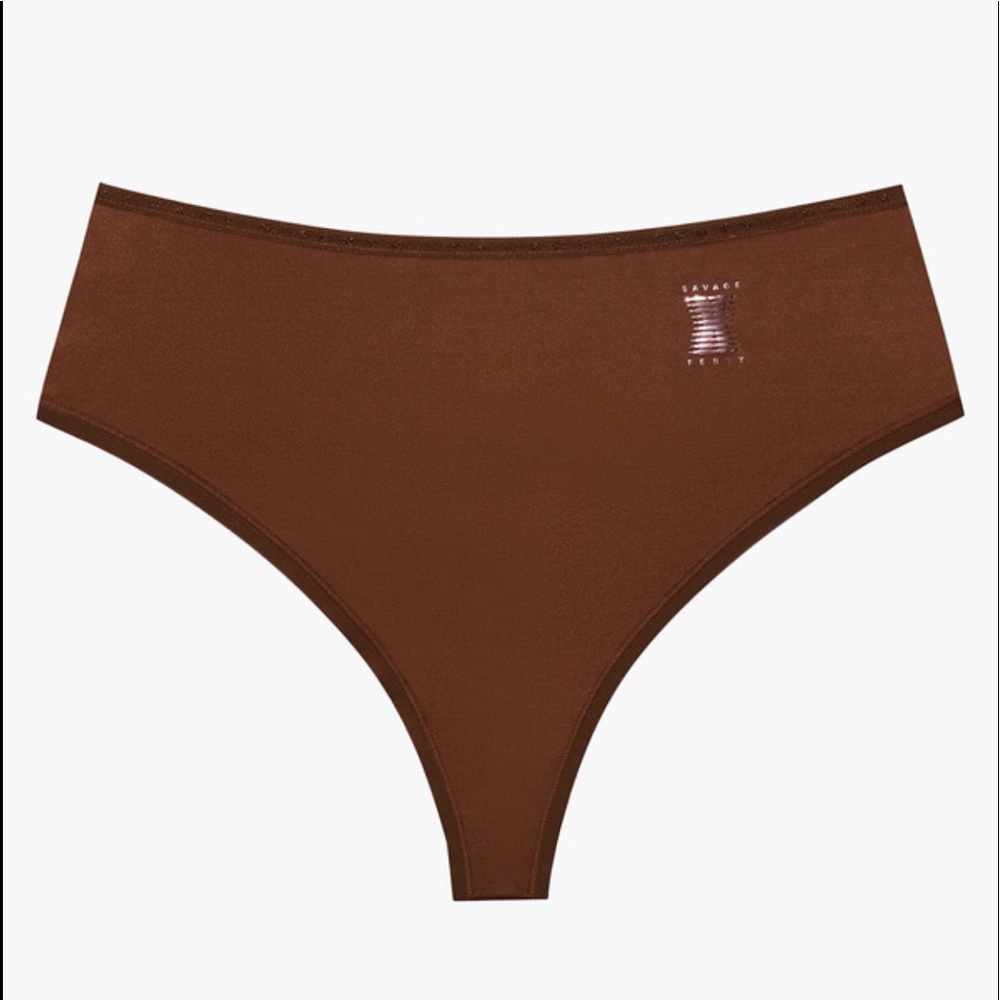 Microfiber High-Waist Thong With Logo Waistband